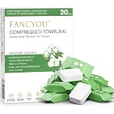 Compressed Towels Disposable Face Towel,Disposable Washcloths 20 Count | Thicken Extra Large 9 x 12 Inch,Travel Essential,Individually Wrapped,Cotton Coin Tissue,for Baby Home Camping and Hiking