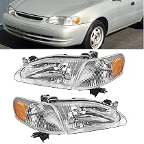 Left Headlight Assembly - Compatible With 1998 - 2000 Toyota Corolla Sedan 4 Door 1 8l 4 Cylinder Naturally Aspirated Dohc Gas 1999