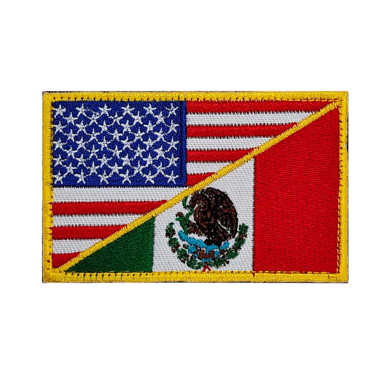 Photo 1 of USA American United State Flag and Mexico Flag Patch, Embroidered Badge, Funny Meme Morale Patch, Moral Patch, Military Patch, Hook and Loop, Emblem for Tactical Backpacks Clothing Jeans Hats Jersey