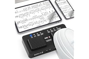 LOTMUSIC Kmise Wireless Page Turner Pedal, Small Silent Ipad Foot Pedal Page Turner for Android | iOS | Windows, 48 Hours Long Battery Endurance Cordless Page Turner Pedal for Flip Pages from music Softwares.