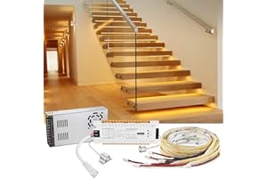 NookNova Intelligent Motion Sensor LED Stair Lighting Kit, 40 Inch (100 cm) Long Cuttable LED Strip Light for Indoor LED Stair Lights LED Step Lights (20 Stairs, Warm White 3000K)
