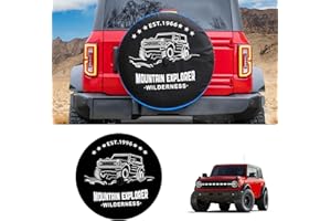 EVGOXMODS 35 Inches Spare Tire Covers with Backup Camera Hole Compatible with Ford Bronco Badlands Wildtrak First Edition Sasquatch Everglades Heritage Limited Edition 35" Wheel Tyre Protectors Accessories