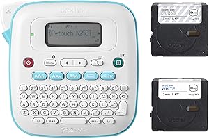 Brother P-Touch Label Maker with Tape PT-N25BT with 2 Tapes Included Personal Connected Label Maker Machine, Portable Bluetoo