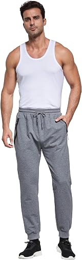HCSS Mens Joggers Tracksuit Bottoms Dark Grey XXL with Zip Pockets Elastic Waist view 2