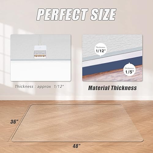 Sycoodeal 1/12 Inch Extra Thick Transparent Clear Office Chair Mat