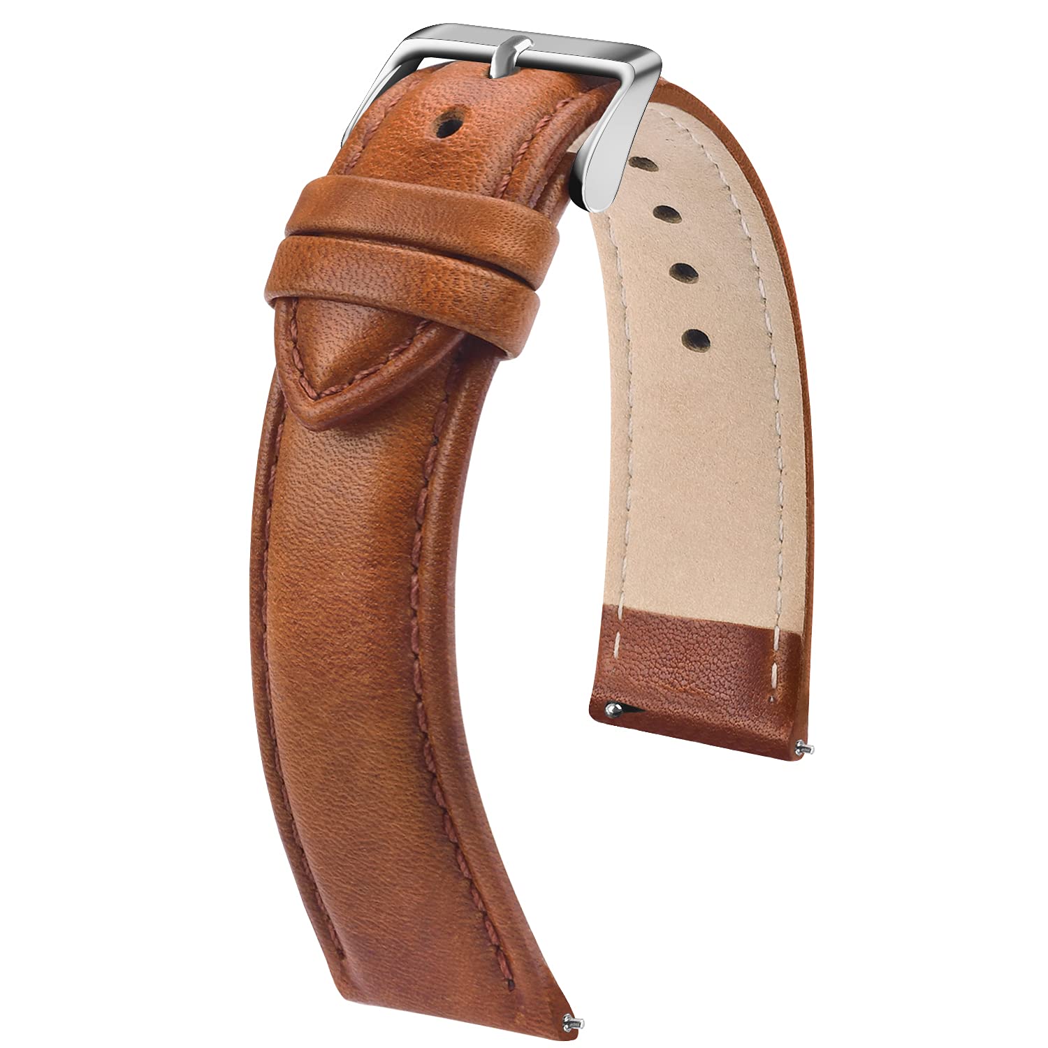 Photo 1 of Fullmosa Watch Band, Quick Release Leather Watch Strap for Men Women, Replacement Bands Width 14mm 16mm 18mm 19mm 20mm 21mm 22mm 24mm