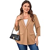 Plus Size Casual Blazer for Women Long Sleeve Lapel Open Front Bussiness Cardigan Suit Jackets Blazer with Pockets