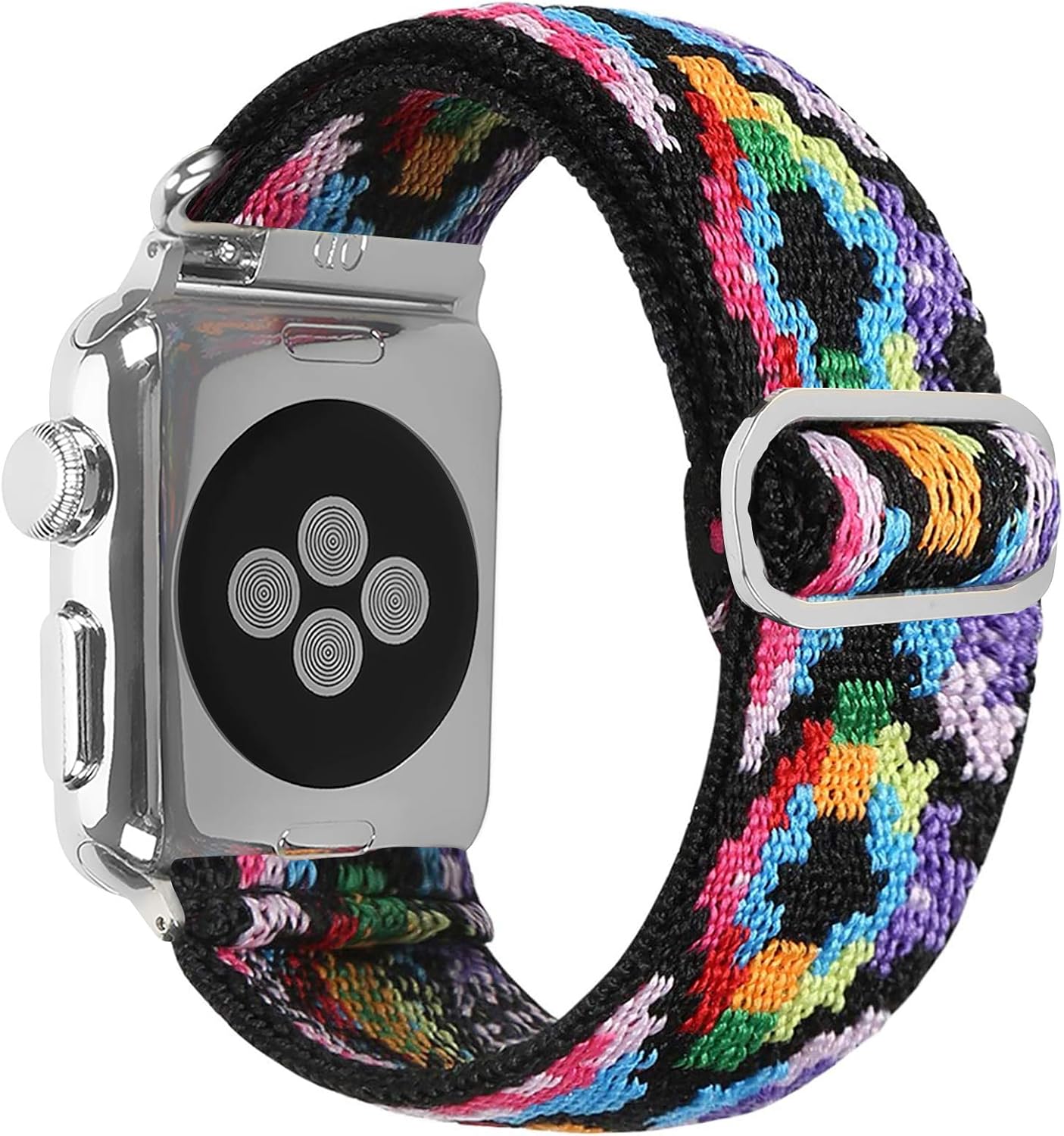 SUPSUN Compatible with Apple Watch Band, 38mm 40mm 42mm 44mm Adjustable Buckle Elastic Watch Band Breathable Soft Nylon Wristband Strap Replacement Compatible for Apple Watch Series 1/2/3/4/5/6/SE