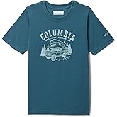 Columbia Youth La Poudre Pass Short Sleeve T-Shirt, Everblue/Camp Life, Medium