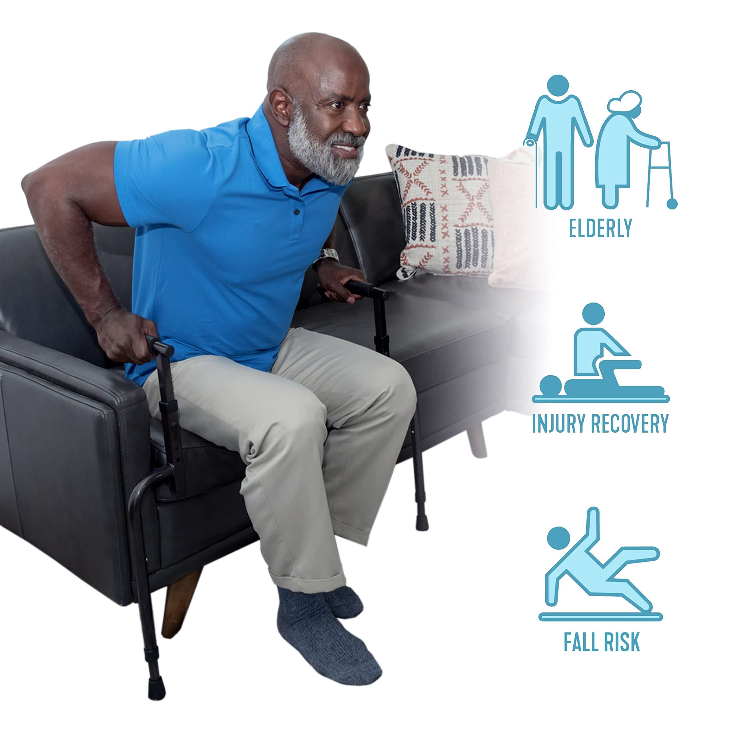 Able Life Universal Stand Assist, Chair Lift-Assist for Elderly, Grab Bar Standing Aid for Seniors, Daily Living Mobility Aid, Brown