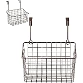 Spectrum Medium Cabinet Door Wire Basket Grid Over Cabinet Organizer Bronze, Hanging Over Cabinet Door Storage Organizer Basket for Kitchen and Bath Cleaning Supplies Washcloths Hand Towels
