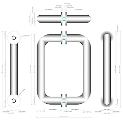 One Pair of Stainless Steel 304 Grade Tubular Back