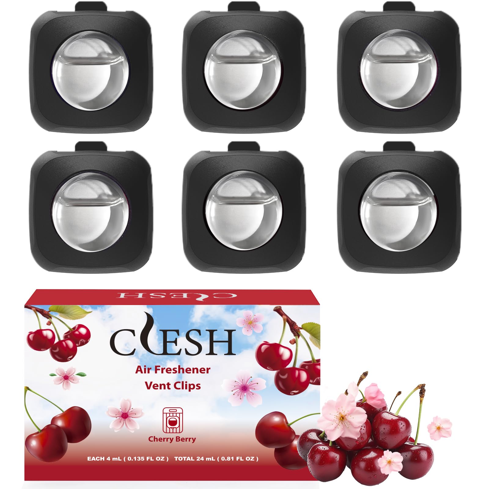 Photo 1 of Car Air Fresheners, 6 Pack, Cherry, Car Fresheners Vent Clips, Long Lasting Air Freshener, Car Refresher for Men Women