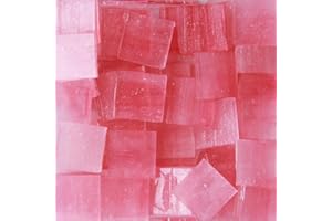 OAKBUD Mosaic Tiles - Glass Square Bulk Mosaic Tile Assortment - 1.5x1.5 cm Mixed Colors Glass Tile - 130pcs/200g Craft and Backsplash Tile (Peach Pink)