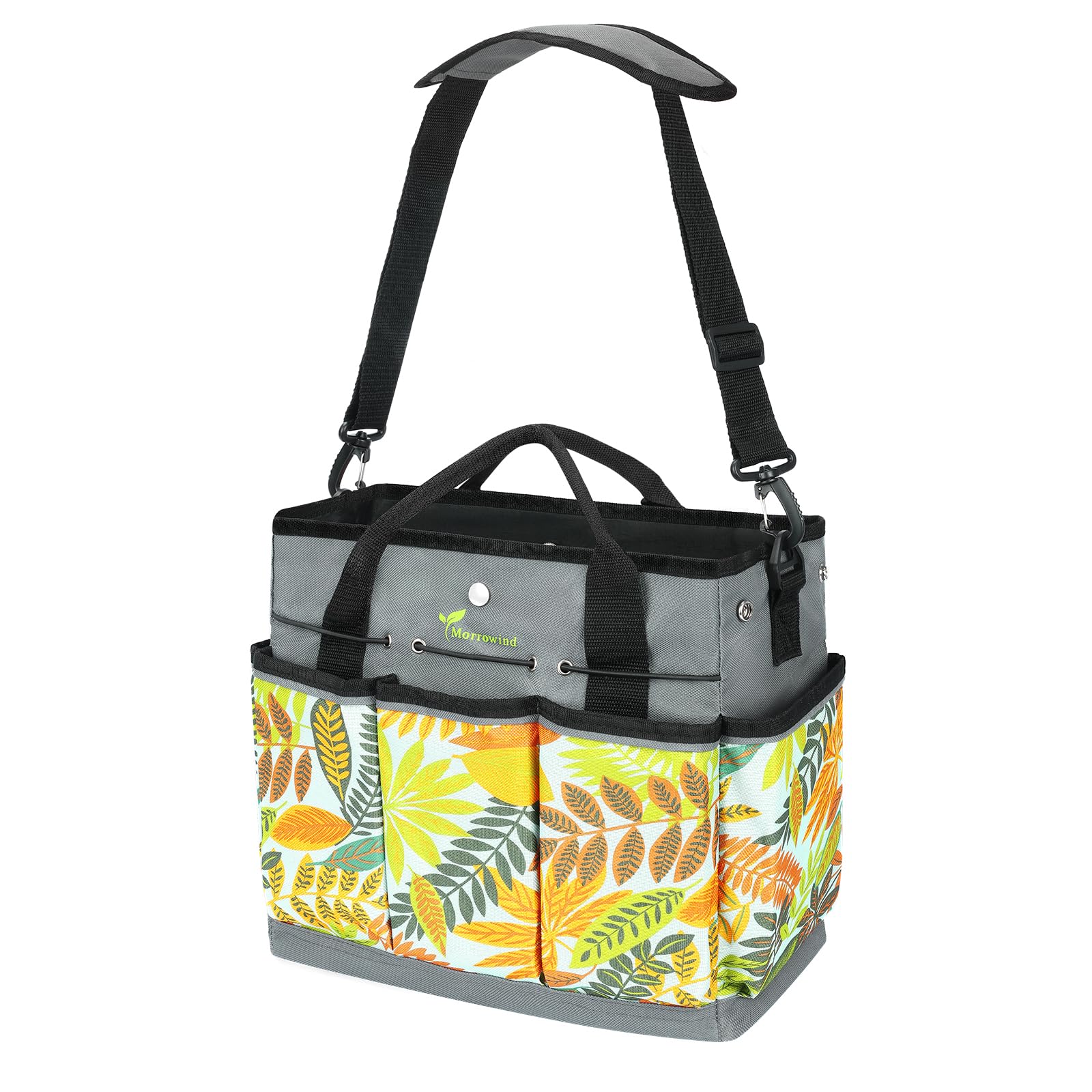 MORROWIND Garden Tool Bag, Oxford Cloth Garden Tote Storage Bag with Pockets & Long Adjustable Shoulder Strap Garden Storage Bag Tool Organizer with Zipper Pocket for Gardening Yard Lawn Work