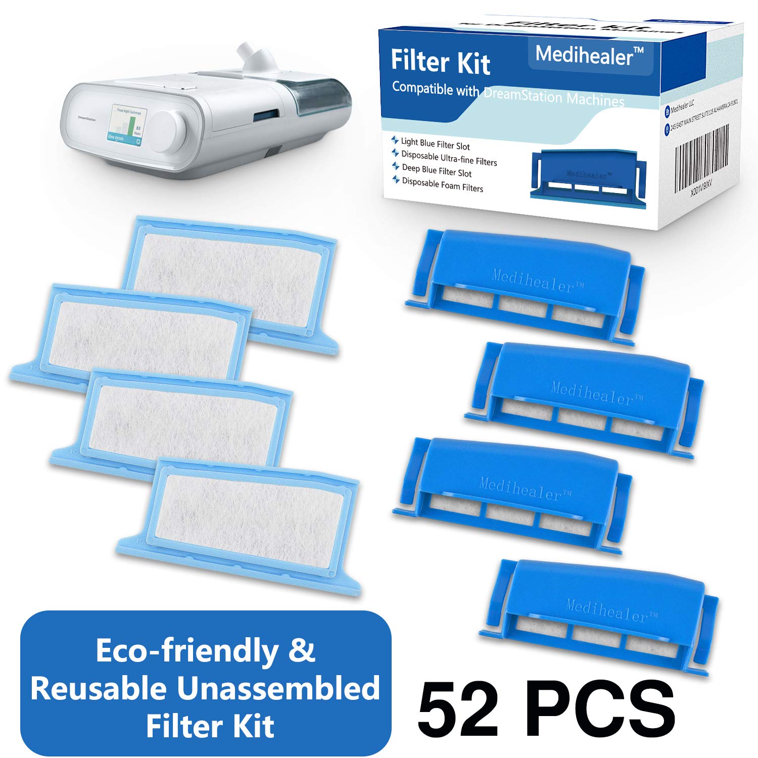 52 Pack CPAP Filter Kit for Philips Dreamstation Replacement Filters