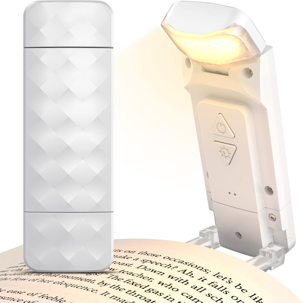 Mexllex Rechargeable Book Reading Light with 3 Color Temperatures 5 Brightness