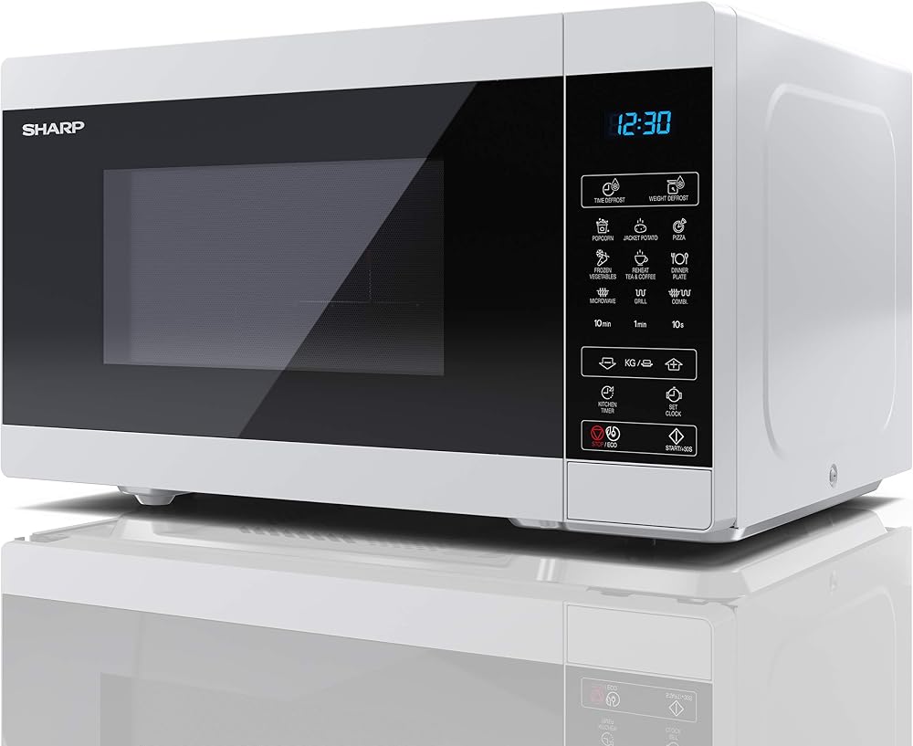 Sharp YC-MG81U-W 28L 900W Microwave with 1100W Grill White