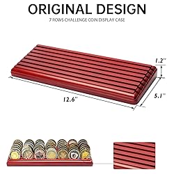 DecoWoodo 7 Rows Challenge Coin Display Stand Solid