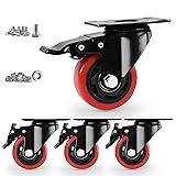 Caster Wheels, Heavy Duty 3 Inch Casters Set of