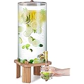 3 Gallon Extra Large Drink Dispenser for Parties,Glass Beverage Dispenser with Stand,Water Drink Dispenser with Airtight Valve,Lemonade Dispenser for Fridge,Water, Juice,Cocktails,Ice Tea & Sun Tea