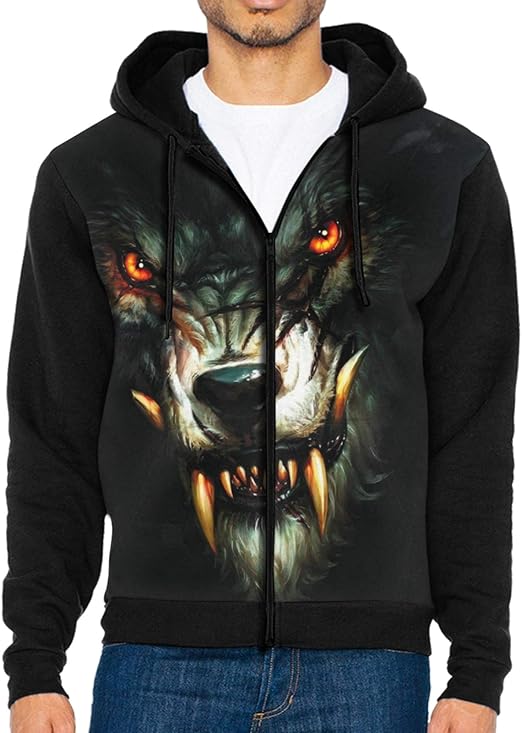 Werewolf Fantasy Angry Men'S Jacket Zip Hoodies Sweatshirts Amazon.co