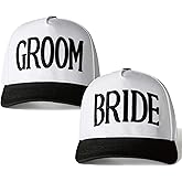 GroomBrideGifts Bride and Groom Baseball Hats for Wedding Gifts, Engagement, Honeymoon Gifts for Newlyweds Couples Baseball Cap