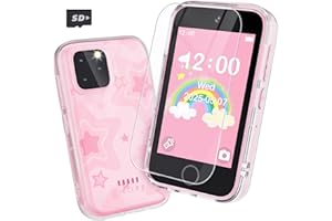 MEETRYE Kids Smart Phone for Girls, 3.5'' Touchscreen Kid Phones Toys for Girls 3 4 5 6 7 8 Years Old, Christmas Birthday Gift for Ages 3-8, Toddler Phone with Dual Camera, Music Player, Game, Habit Tracker