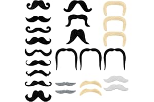 Cytokio Fake Mustache Fake Moustache Mustaches Self Adhesive Stick on Mustache Fake Beards Black Mustache Costume Adult