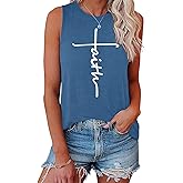 BLACKOO Women's Faith Crewneck Sleeveless Summer Casual Graphic Tank Tops