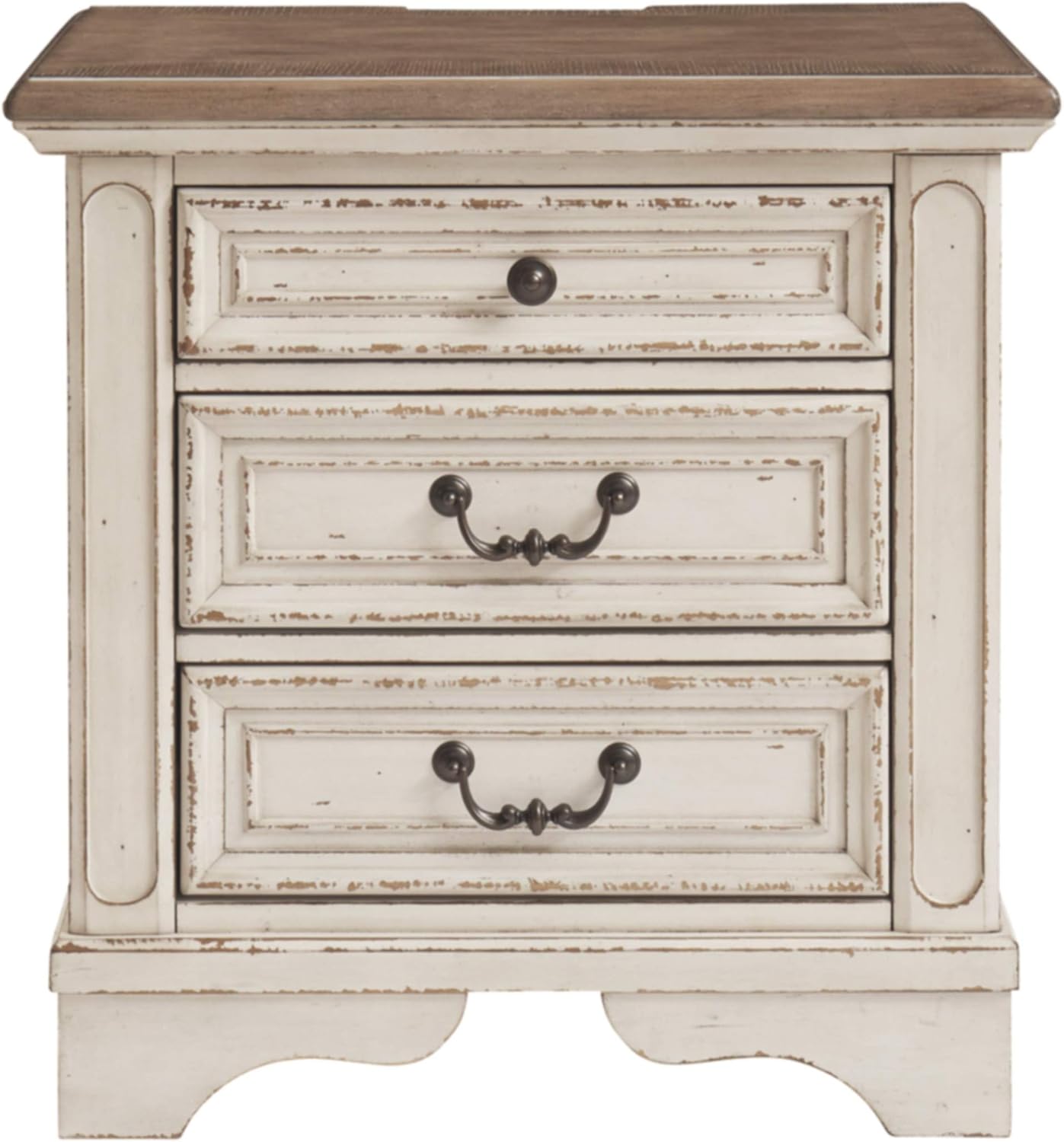 Signature Design by Ashley Realyn Nightstand, Chipped White: Kitchen & Dining