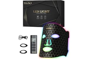 EVFOFO Led Face Mask Light Therapy, Red Light Therapy for Face, 7-1 Colors LED Facial Skin Care Mask, Black