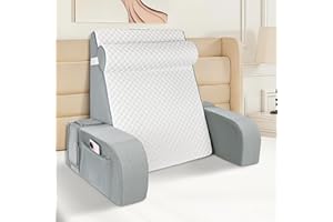 Babenest Reading Pillow for Sitting in Bed Adult, Back Support Pillow with Detachable Headrest & Armrests for Watching TV on 