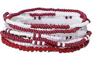 INK + ALLOY Game Day Bracelet Stacks, Beaded Bracelets for Football Gameday Outfits, Handmade Jewelry for College Students, Teachers, Football Moms, Set of 10