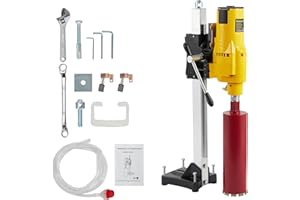 Diamond Core Drill Machine, 8-Inch Dry & Wet Concrete Drill Rig with Stand, 750RPM Speed & 1-1/4"-7 UNC Thread, 2500W Power C