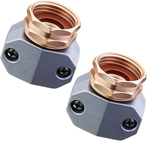 2 Pieces Garden Hose Connector Female Hose Repair Kit Aluminum Hose Mender Hose Repair Coupler for 3/4 Inch or 5/8 Inch Garden Hose