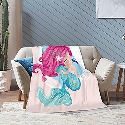 Duduho Cute Mermaid Girl Bed Blanket Ultra Soft