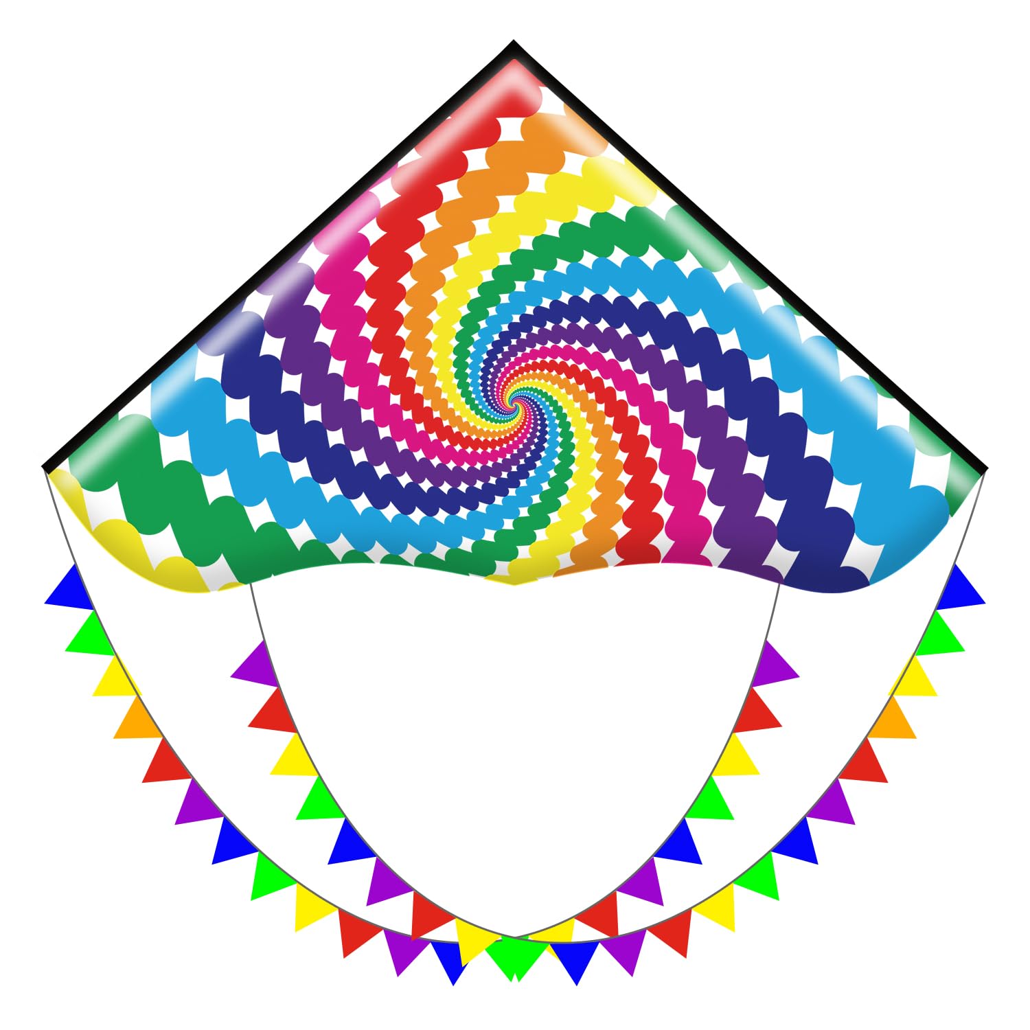 HONBO Delta Kites for Adults and Kids,Easy Flyer Large Kites with 2x11.5ft Detachable Tails, The Easiest Single Line Beach Kite, Comes with 200ft String Kite Handle (Lollipop)