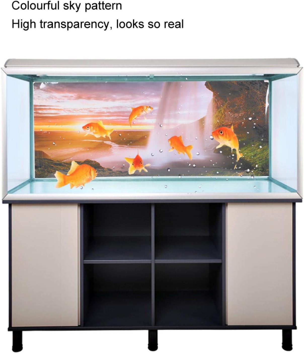 Amazon 水槽の壁紙自然の風景水族館の壁紙日没の滝水族館の造園のための水生生物のための132gのpvc Jeanoko バックグラウンド 背景 通販