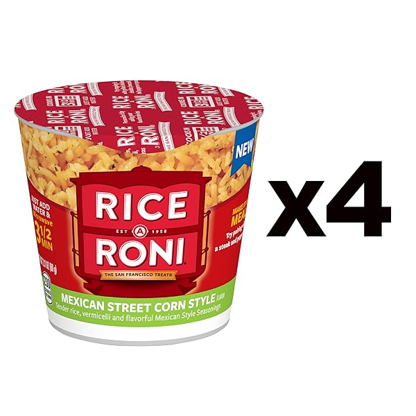 RICE-A-RONI CUPS, MEXICAN STREET CORN, 2.11 OZ, 4 PACK