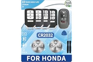 KKNCO Car Key Fob Battery Replacement for Honda CRV Civic Accord Pilot Odyssey HRV Fit Passport Ridgeline Crosstour Insight Clarity CRZ Smart Remote (Check Fitment Guide) 2 Packs Batteries