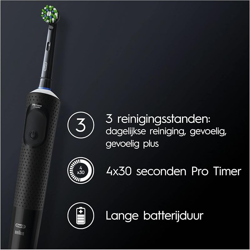 Vitality Pro Pack de 2 Cepillos de Dientes Eléctricos, Regalos Originales Mujer & Hombre - Negro y Violeta