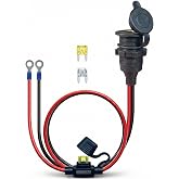 YIWOFUWO 3FT 13AWG 12V Waterproof Cigarette Lighter Socket Extension Outlet | Heavy duty car power outlet adapter plug with fuse.12V/24V female receptacle accessory wire for RV marine boat truck car.