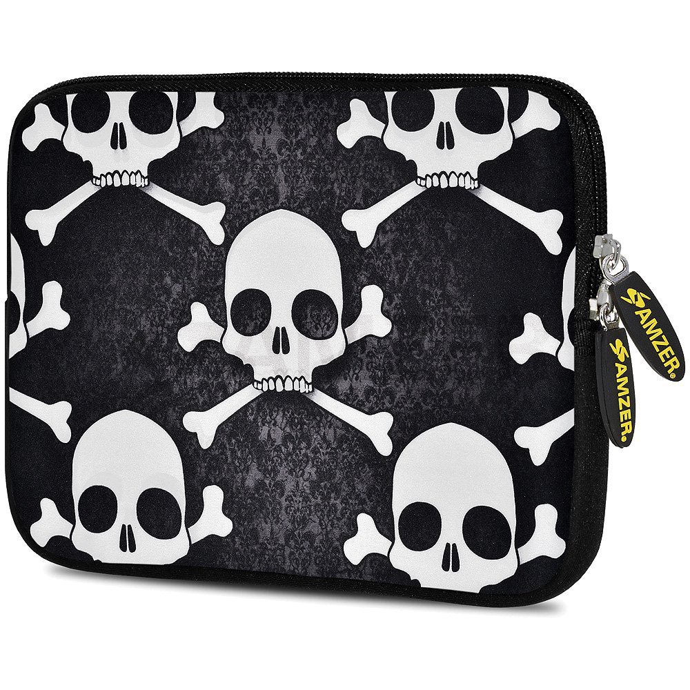 Amzer Skull Cross Bones Design Neoprene Soft Sleeve for Up to 10.5 inch Tablet โ image 1