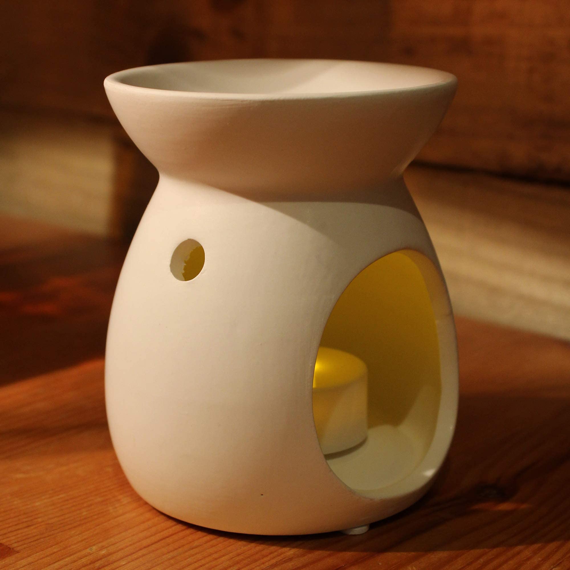 Carousel Home Ceramic Tealight Candle Holder Essential Oil Burner ~ White — image 1