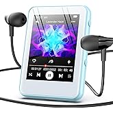 Light Blue MP3 Player with Bluetooth 5.3, 32GB Touchscreen Portable Music Player,Built-in Speaker,FM Radio,Voice Recorder,HiFi Sound,Expandable to 128GB – Perfect for Running,Travel,Study & Relaxation