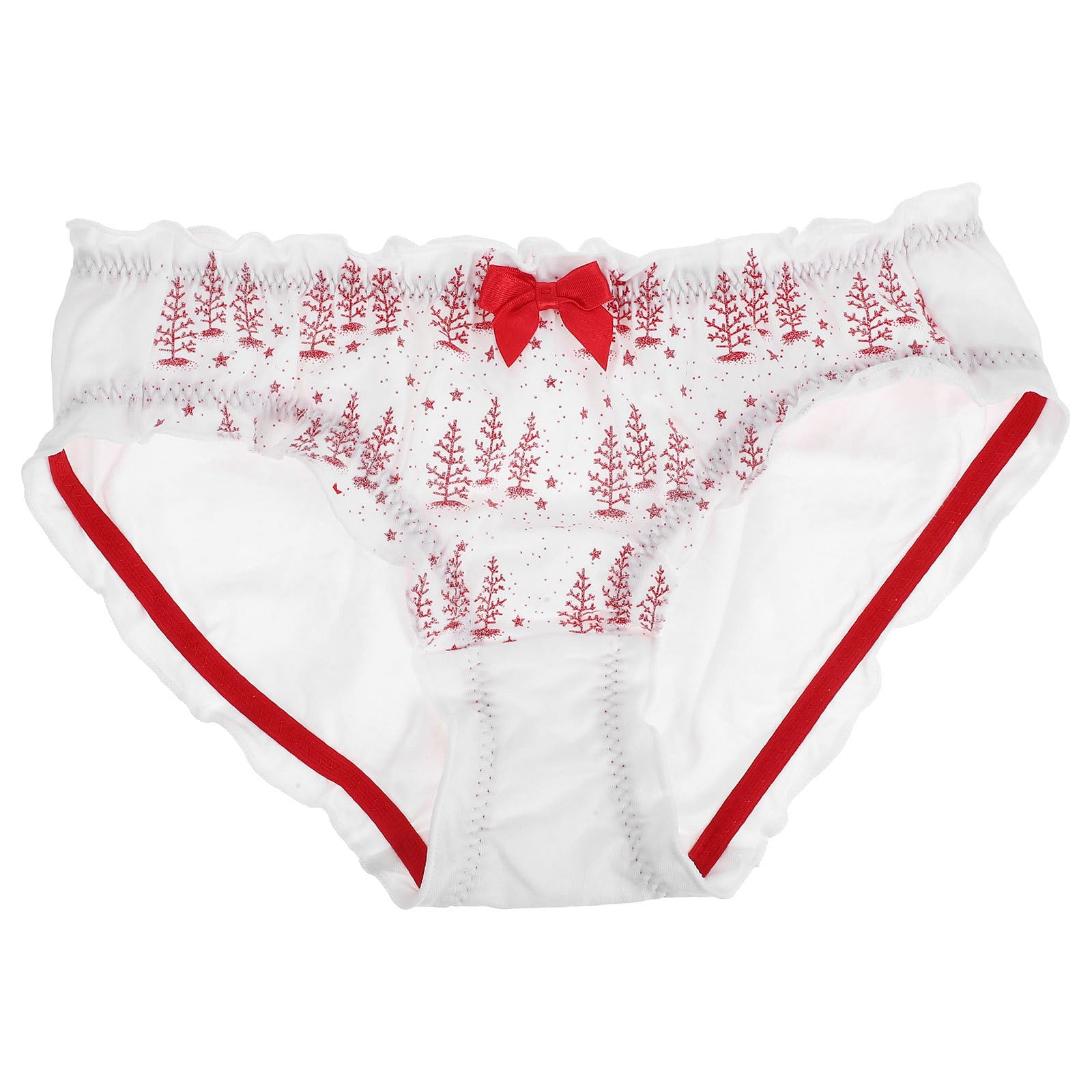 Christmas Women Underwear Ladies Christmas Knickers Tree Printed Bikini Brief Panties For Xmas Party Holiday-