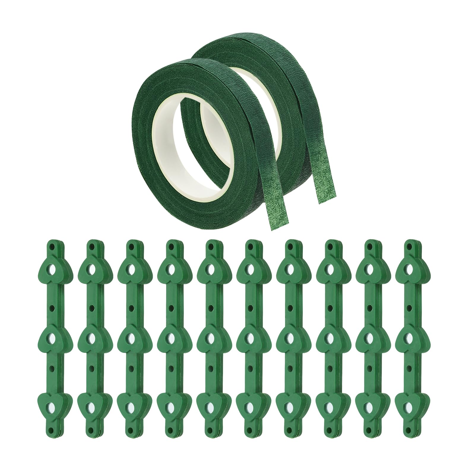 PATIKIL Floral Boutonnieres Magnet Corsage Brooches with 2 Rolls Floral Wrapping Tape for Flowers Making DIY Wedding, Green (10 Pairs)