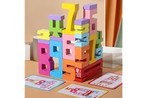 Gdaytao 20PCS Wooden Number Building Blocks 1-10 - Montessori Math Stacking Number Blocks Toys with Counting Games, Bright Digital Building Blocks Friends of 10, STEM Learning Toys for Kids Ages 3-8