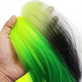 Tigofly 12 pcs Double Color Synthetic Fiber Super Hair Fly Tying Materials | Large Hank, Bucktail Jig Lure Making, Streamers Fly Fishing, Fly Tying Hair